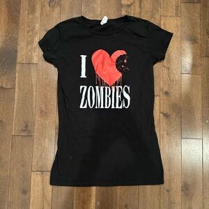 Black 'I Love Zombies' Graphic T-Shirt